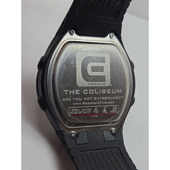Rockwell Rider Coliseum Digital Black 48mm Chrono Timer Alarm 100M New Battery - Picture 10 of 11